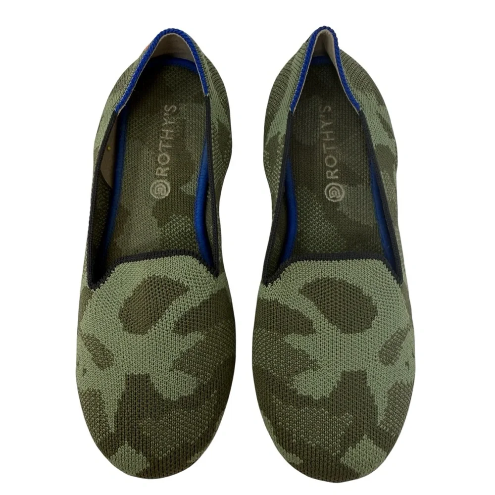 Rothy’s Girls Size 3 Camo flats slip on shoes knit loafers
